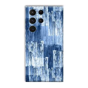 Blue White Lines Phone Customized Printed Back Cover for Samsung Galaxy S23 Ultra