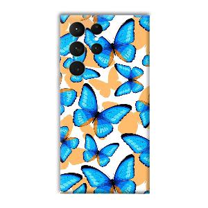 Blue Butterflies Phone Customized Printed Back Cover for Samsung Galaxy S23 Ultra