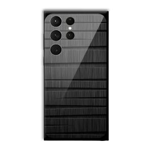 Black Wooden Pattern Customized Printed Glass Back Cover for Samsung Galaxy S23 Ultra