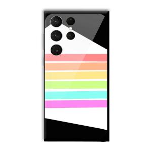 Colorful Stripes Customized Printed Glass Back Cover for Samsung Galaxy S23 Ultra
