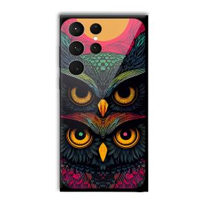 2 Owls Customized Printed Glass Back Cover for Samsung Galaxy S23 Ultra