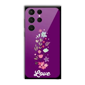 Purple Love Customized Printed Glass Back Cover for Samsung Galaxy S23 Ultra