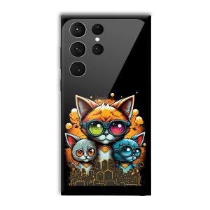 Cats Customized Printed Glass Back Cover for Samsung Galaxy S23 Ultra