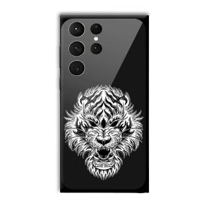 Angry Lion Customized Printed Glass Back Cover for Samsung Galaxy S23 Ultra