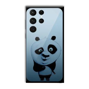 Cute Panda Customized Printed Glass Back Cover for Samsung Galaxy S23 Ultra