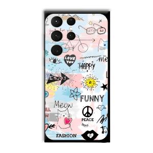 Illustrations Customized Printed Glass Back Cover for Samsung Galaxy S23 Ultra