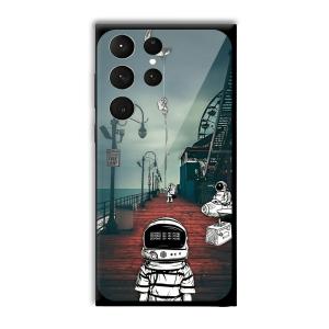Little Astronaut Customized Printed Glass Back Cover for Samsung Galaxy S23 Ultra