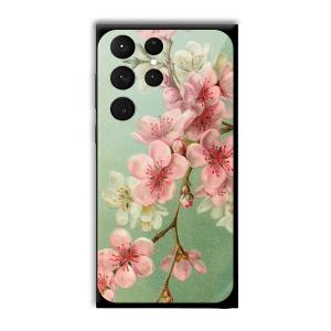 Pink Flowers Customized Printed Glass Back Cover for Samsung Galaxy S23 Ultra