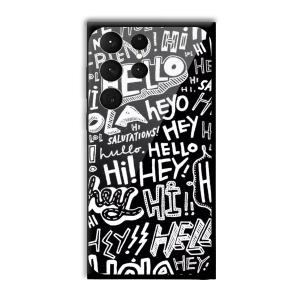 Hello Customized Printed Glass Back Cover for Samsung Galaxy S23 Ultra