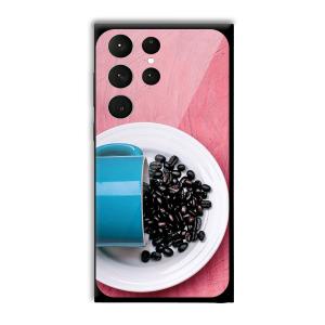 Coffee Beans Customized Printed Glass Back Cover for Samsung Galaxy S23 Ultra