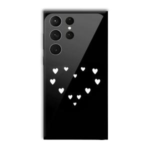 Little White Hearts Customized Printed Glass Back Cover for Samsung Galaxy S23 Ultra
