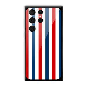 Red and Blue Customized Printed Glass Back Cover for Samsung Galaxy S23 Ultra