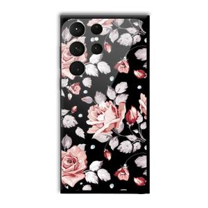 Flowery Design Customized Printed Glass Back Cover for Samsung Galaxy S23 Ultra
