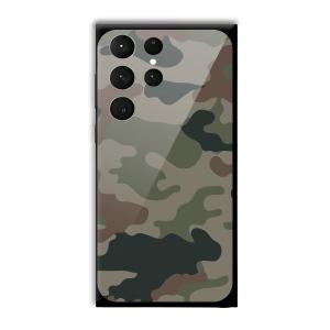 Green Camo Customized Printed Glass Back Cover for Samsung Galaxy S23 Ultra