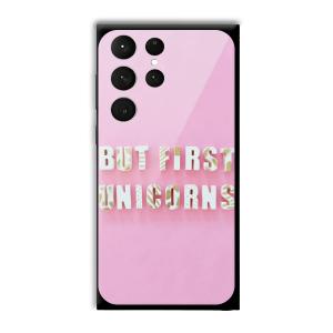 Unicorns Customized Printed Glass Back Cover for Samsung Galaxy S23 Ultra
