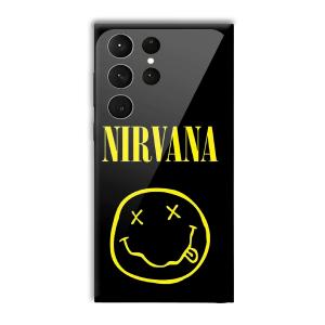 Nirvana Emoji Customized Printed Glass Back Cover for Samsung Galaxy S23 Ultra