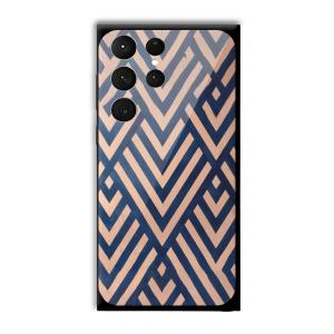 Gold and Blue Customized Printed Glass Back Cover for Samsung Galaxy S23 Ultra