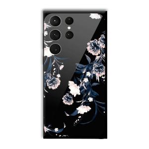 Dark Flowers Customized Printed Glass Back Cover for Samsung Galaxy S23 Ultra