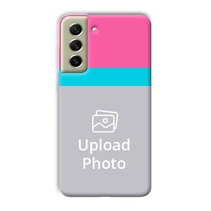 Pink & Sky Blue Customized Printed Back Cover for Samsung Galaxy S21 FE
