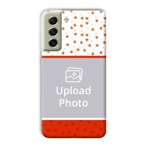 Orange Hearts Customized Printed Back Cover for Samsung Galaxy S21 FE