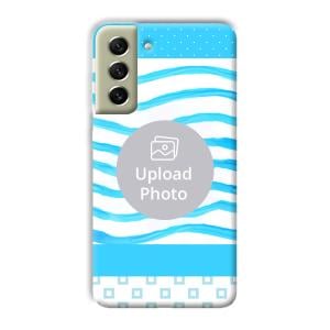 Blue Wavy Design Customized Printed Back Cover for Samsung Galaxy S21 FE