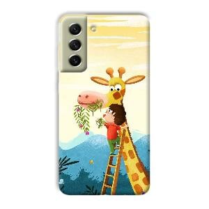 Giraffe & The Boy Phone Customized Printed Back Cover for Samsung Galaxy S21 FE