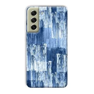 Blue White Lines Phone Customized Printed Back Cover for Samsung Galaxy S21 FE
