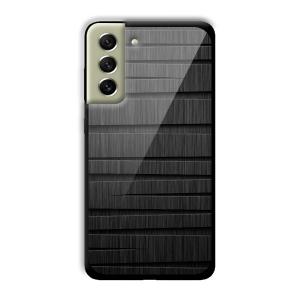 Black Wooden Pattern Customized Printed Glass Back Cover for Samsung Galaxy S21 FE