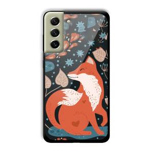 Cute Fox Customized Printed Glass Back Cover for Samsung Galaxy S21 FE
