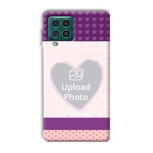 Purple Hearts Customized Printed Back Cover for Samsung Galaxy F62