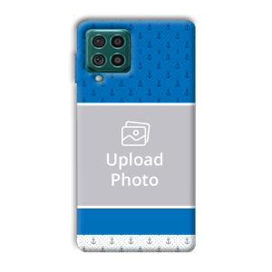 Blue White Design Customized Printed Back Cover for Samsung Galaxy F62