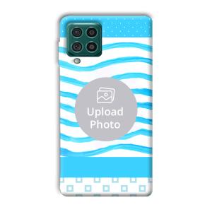 Blue Wavy Design Customized Printed Back Cover for Samsung Galaxy F62