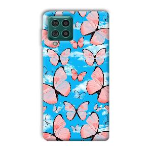 Pink Butterflies Phone Customized Printed Back Cover for Samsung Galaxy F62