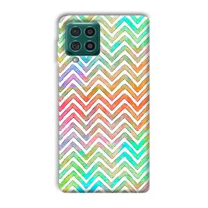White Zig Zag Pattern Phone Customized Printed Back Cover for Samsung Galaxy F62