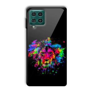 Colorful Lion Customized Printed Glass Back Cover for Samsung Galaxy F62