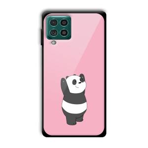 Pink Panda Customized Printed Glass Back Cover for Samsung Galaxy F62
