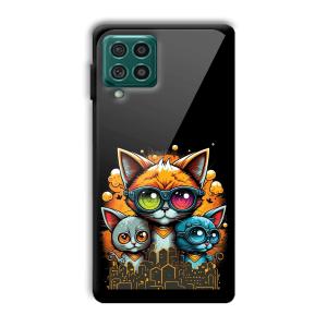 Cats Customized Printed Glass Back Cover for Samsung Galaxy F62
