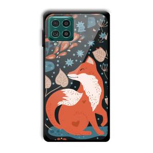 Cute Fox Customized Printed Glass Back Cover for Samsung Galaxy F62