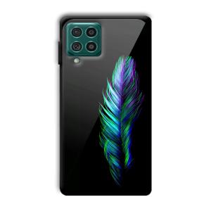 Neon Feather Customized Printed Glass Back Cover for Samsung Galaxy F62