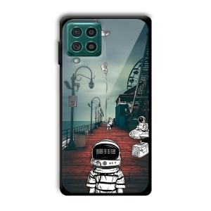 Little Astronaut Customized Printed Glass Back Cover for Samsung Galaxy F62