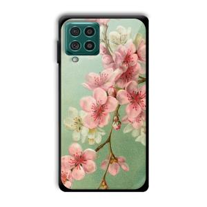 Pink Flowers Customized Printed Glass Back Cover for Samsung Galaxy F62