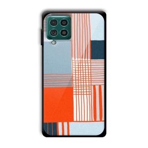 Orange Stripes Customized Printed Glass Back Cover for Samsung Galaxy F62
