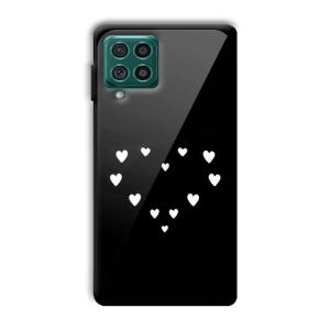 Little White Hearts Customized Printed Glass Back Cover for Samsung Galaxy F62