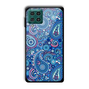 Blue Pattern Customized Printed Glass Back Cover for Samsung Galaxy F62
