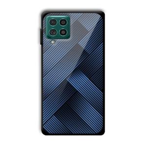 Blue Criss Cross Customized Printed Glass Back Cover for Samsung Galaxy F62
