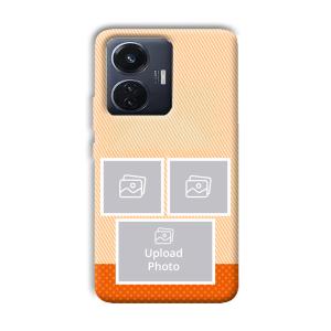 Orange Background Customized Printed Back Cover for Vivo T1