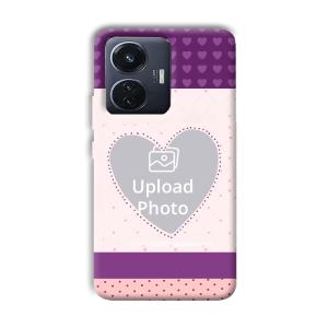 Purple Hearts Customized Printed Back Cover for Vivo T1