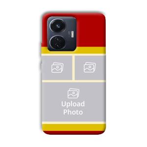 Red Yellow Collage Customized Printed Back Cover for Vivo T1