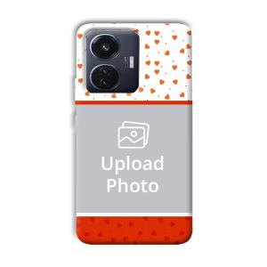 Orange Hearts Customized Printed Back Cover for Vivo T1