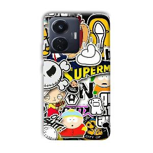 Cartoons Phone Customized Printed Back Cover for Vivo T1